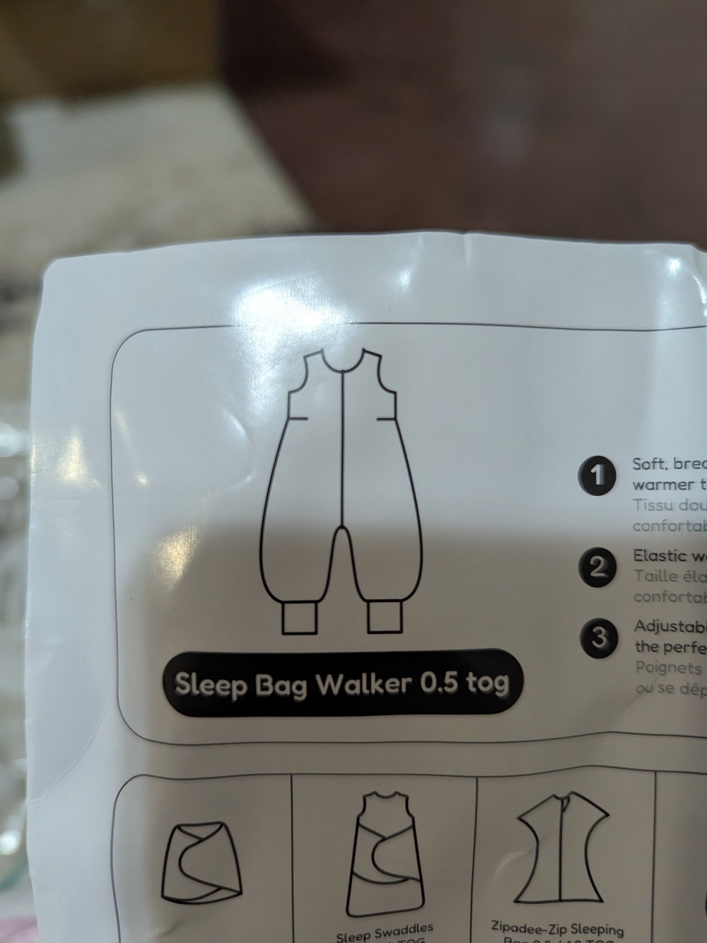 Kids Sleep Bag Walker 0.5 Tog - White 3T